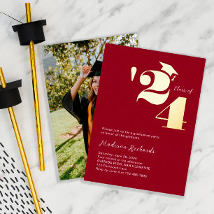 Modern Cap and Year Photo Graduation Party