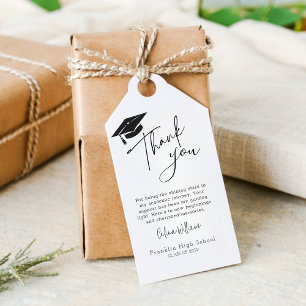 Modern Cap Graduation Thank You Favour Tag