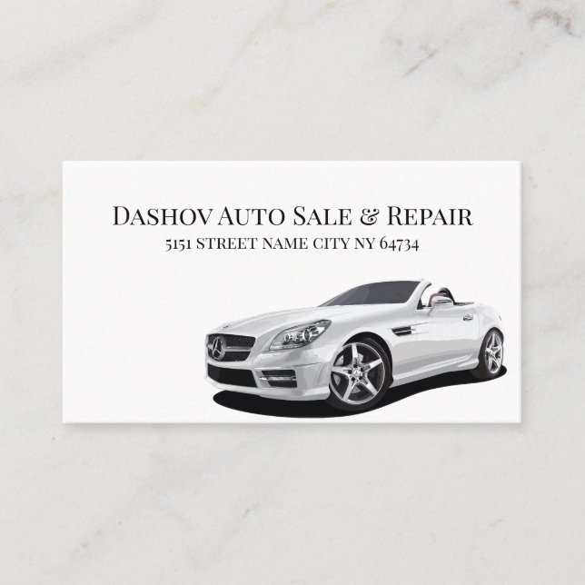 Modern Car Dealership Auto Sales Repair Shop Business Card (Front)