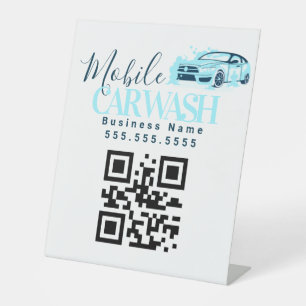 Modern Car Detailer QR Code Sign