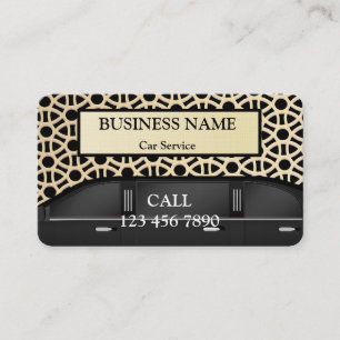 Modern Car Service Gold Limousine Driver Business Card