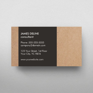 Modern Cardboard Grey White Consultant Business Card