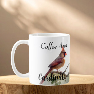 Modern Cardinal Couple Red Personalise Coffee Mug