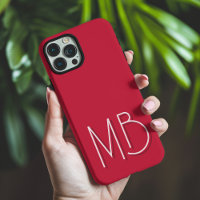 Modern Cardinal Red Monogram Initials Contemporary