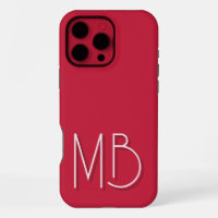 Modern Cardinal Red Monogram Initials Contemporary