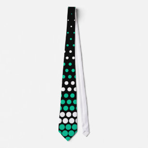Modern Caribbean Green and White Polka Dot Tie