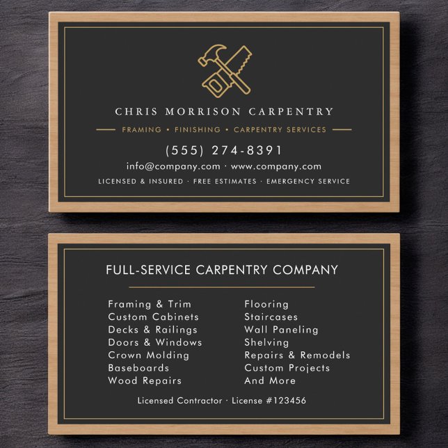 Modern Carpenter Business Card (Creator Uploaded)