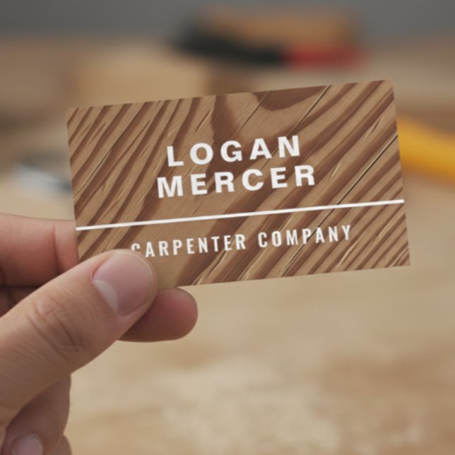 Modern Carpenter | Woodworking & Construction  Bus Business Card (Creator Uploaded)