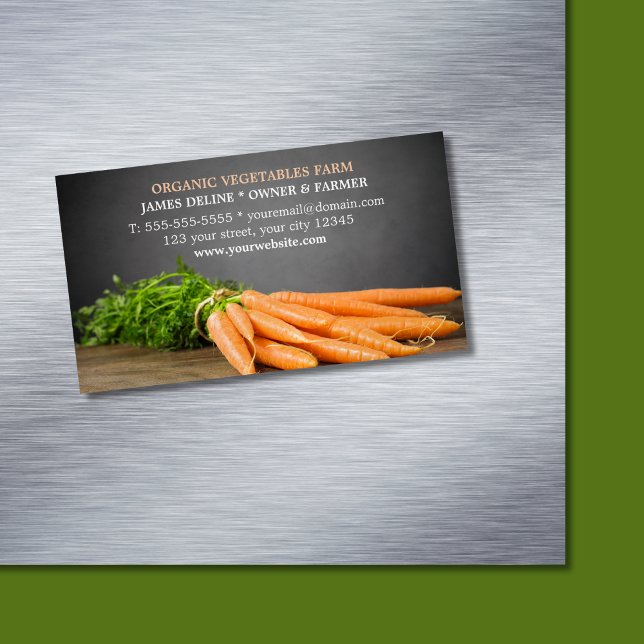 Modern Carrots/ Organic Farm Magnetic Business Card (Creator Uploaded)