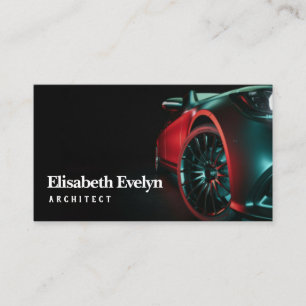 Modern cars are in the studio room. business card