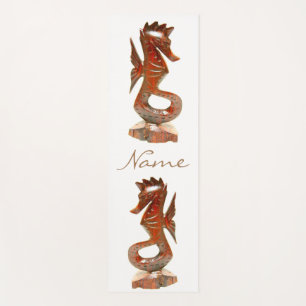 Modern carved wood seahorse Thunder_Cove Yoga Mat