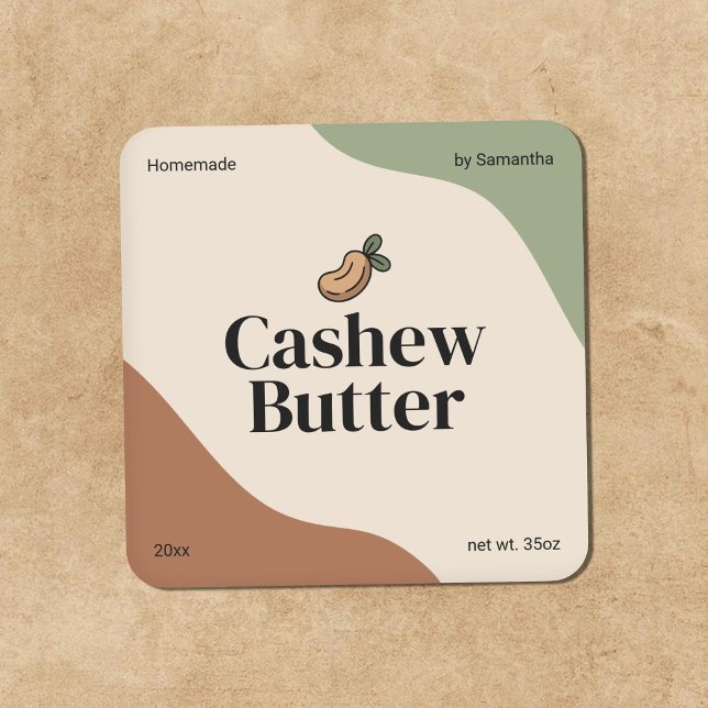Modern Cashew Butter Label Sticker (Modern Cashew Butter Label Sticker)