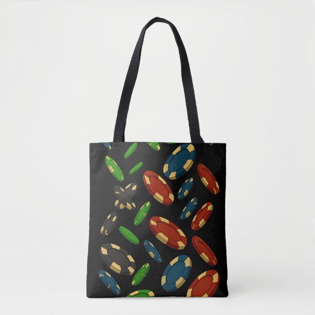 "Modern Casino Chips 3D Art Design" Tote Bag (Front)