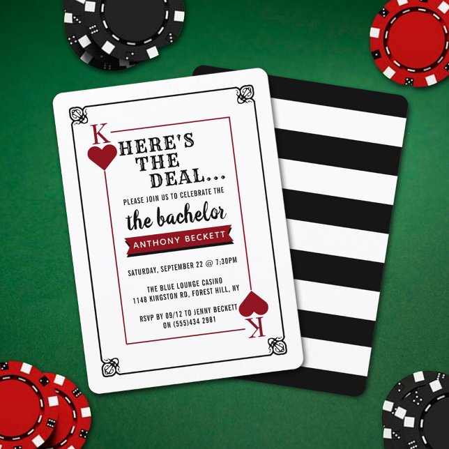 Modern Casino Night Bachelor Party Invitation (Creator Uploaded)