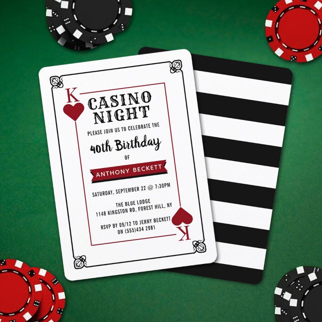 Modern Casino Night Birthday Party Invitation (Creator Uploaded)