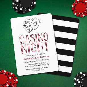 Modern Casino Night Birthday Party Invitation