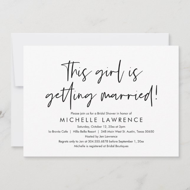 Modern Casual and Fun, Bridal Shower Beach Party Invitation (Front)