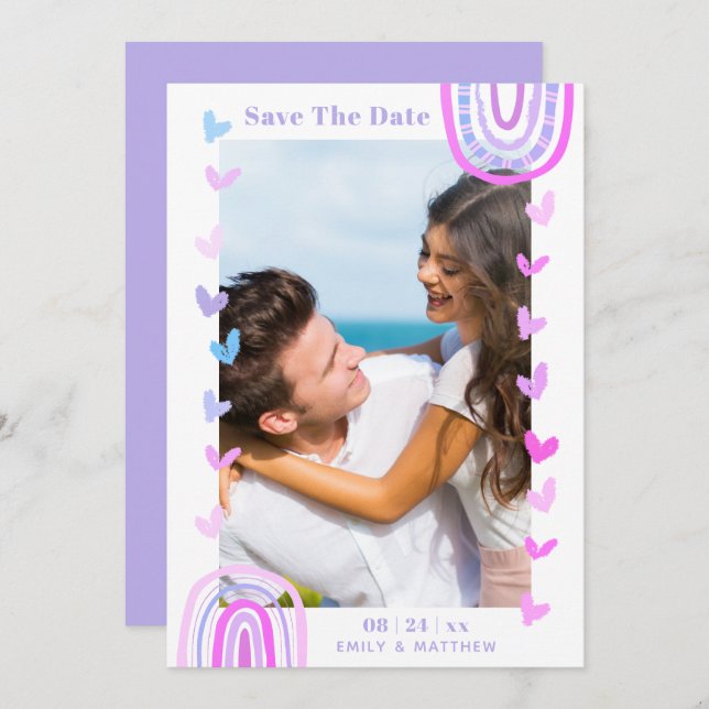 Modern Casual Boho Wedding Engaged Save The Date (Front/Back)