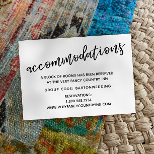 Modern Casual Handwriting Wedding Accommodations Enclosure Card