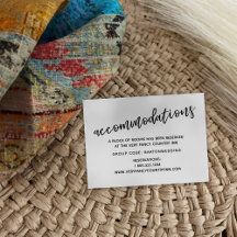 Modern Casual Handwriting Wedding Accommodations