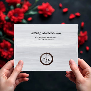 Modern Casual Motorcycle Biker Themed Wedding Envelope