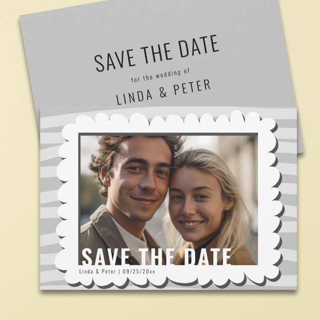 Modern Casual One Photo Wedding Save The Date (Creator Uploaded)