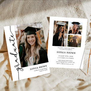 Modern Casual Photo Graduation Party Invitation