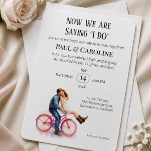 Modern Casual Romantic Couple Outdoor Wedding Invitation