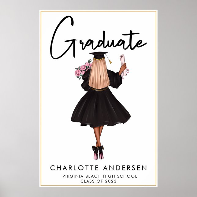 Modern Casual Script Graduate Class of 2023 Poster (Front)