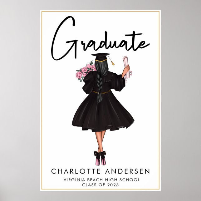 Modern Casual Script Graduate Class of 2023 Poster (Front)