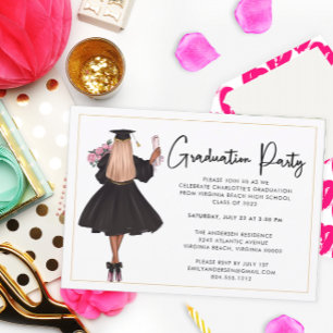Modern Casual Script Graduation Party Invitation