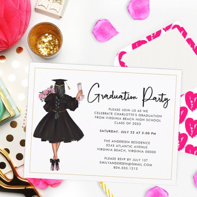 Modern Casual Script Graduation Party Invitation Postcard (Creator Uploaded)