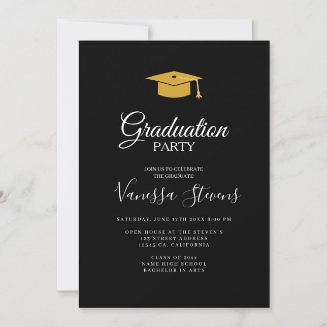 Modern Casual Script Photo Graduation Invitation (Front)