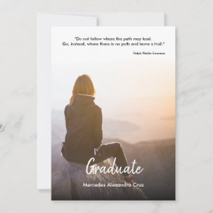Modern Casual W/ Photo & Quote Graduation Party Invitation