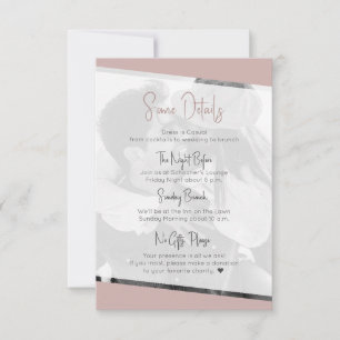 Modern Casual Wedding Dusty Rose Details RSVP Card