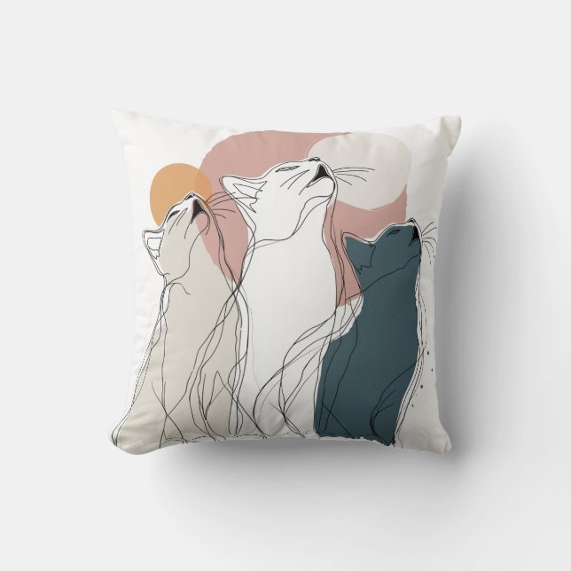 Modern Cat Art Sofa Cushion (Front)