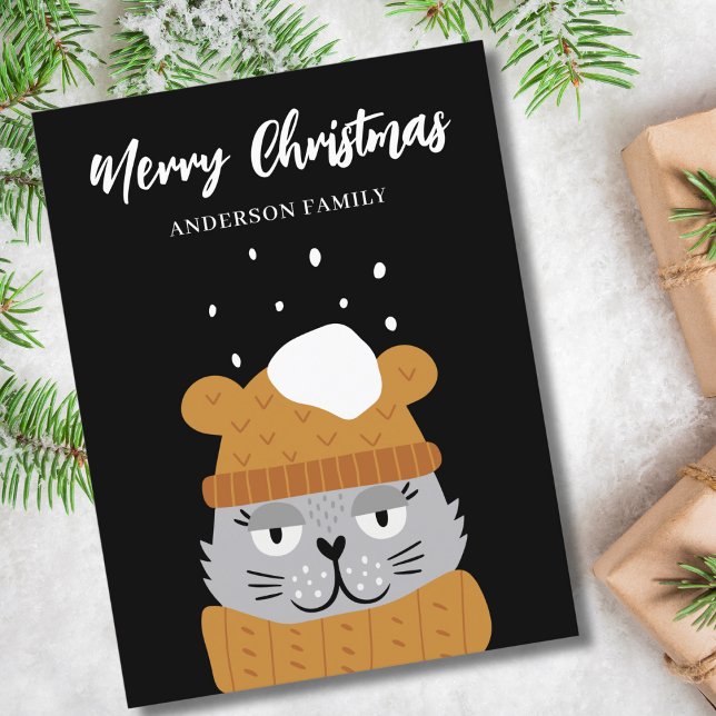 Modern Cat Christmas  Postcard (Creator Uploaded)
