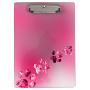 Modern Cat Kitty Paw Prints Clipboard