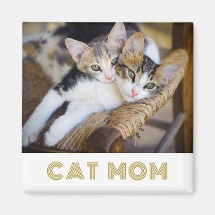 Modern Cat Mom Photo  Magnet