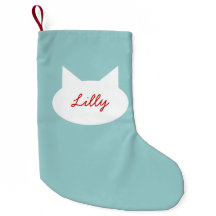 Modern Cat Personalised Christmas Pet Stocking