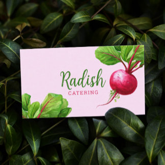 Modern Catering Business Cards Pink Food Caterer