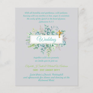 Modern Catholic Wedding Invitations Botanical