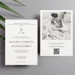 Modern Catholic Wedding Invitations with QR code