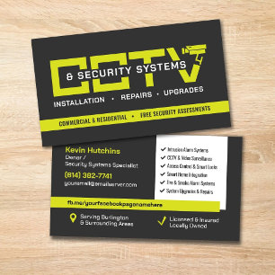 Modern CCTV & Security Systems Specialist Business Card
