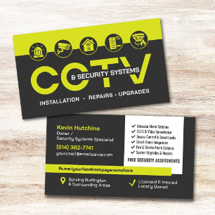 Modern CCTV & Security Systems Specialist Business Card