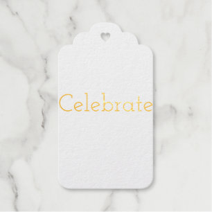 Modern Celebrate Gold Gift Tags