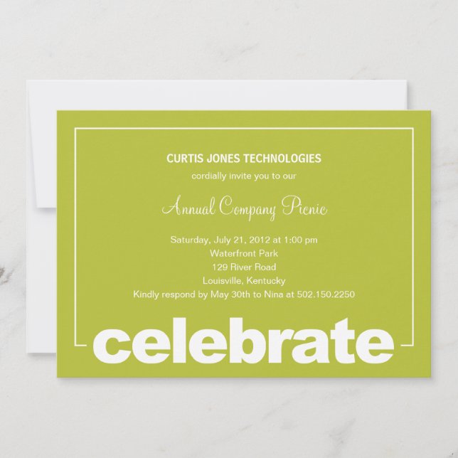 Modern Celebration Corporate/Business Party Invite (Front)