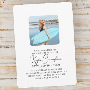 Modern Celebration of Her Wonderful Life Memorial Invitation