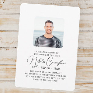Modern Celebration of His Wonderful Life Memorial Invitation
