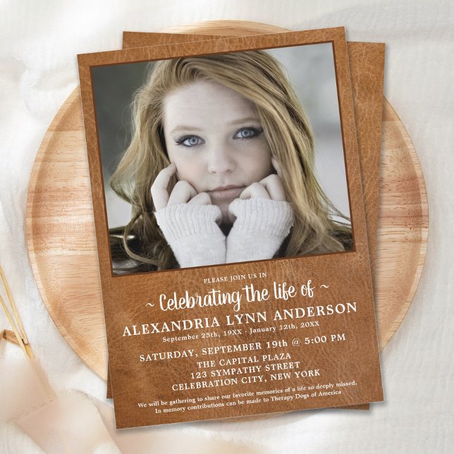 Modern Celebration Of Life Custom Photo Invitation (Creator Uploaded)